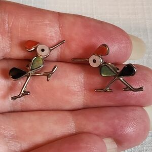 Zuni Roadrunner Post Earrings